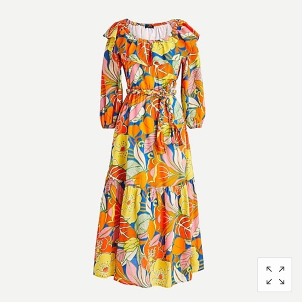JCrew New Belted Dress Tropical Floral
